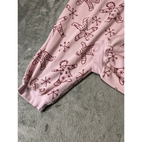 Cabernet Women’s Thermal Size Large Gingerbread Man Pajama Set Pink Christmas ￼ - Picture 9 of 12